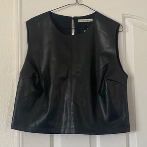Abercrombie & Fitch Black Leather Crop Top